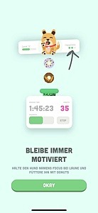 Timer-Funktion der App Donut Dog.